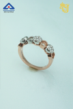 Rose Gold Trinity Halo Ring