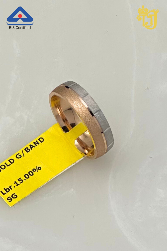 Two-Tone Textured Gold Band