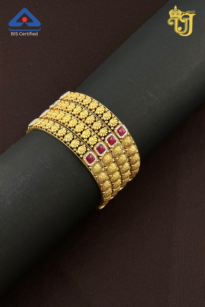Prosperity Bloom Ruby Bangle Set