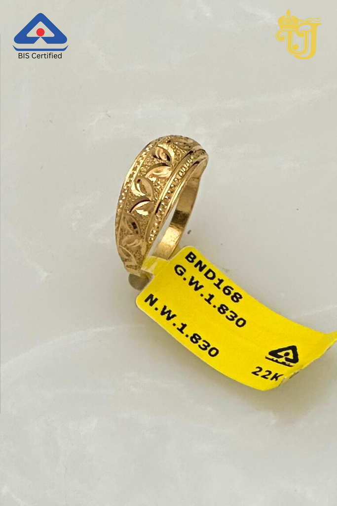Floral Textured Gold Band