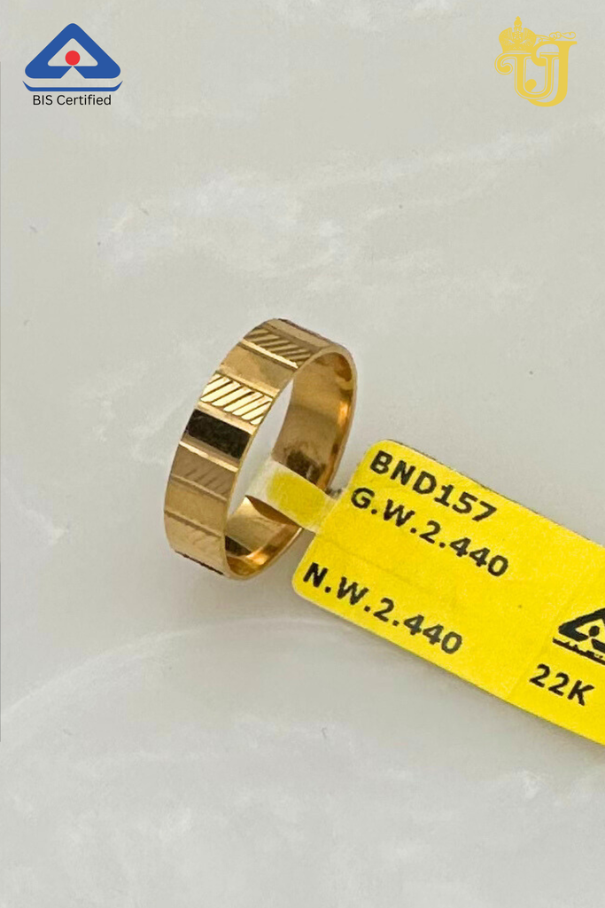 Textured Multi-Pattern Gold Band