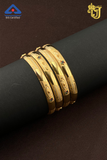 Classic Floral Polished Bangle Set