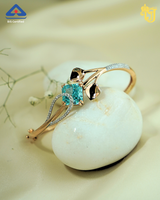 Emerald Leaf Rose Gold Ladies Bracelet