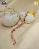 Ornate Petal Rose Gold Pave Bracelet