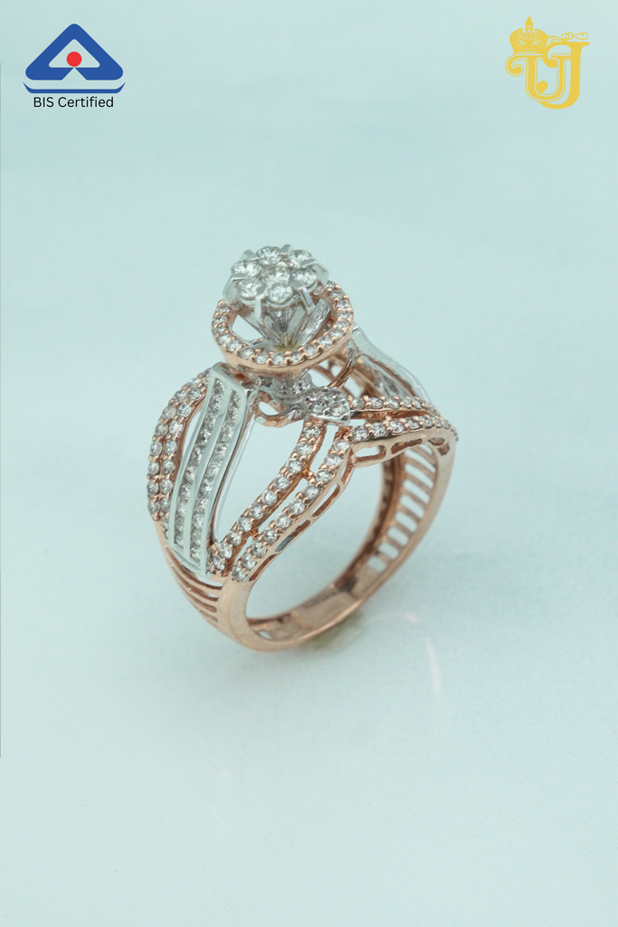 Rose Gold Floral Cluster Ring