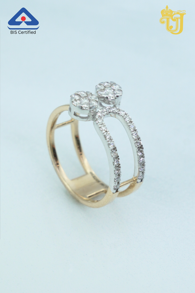 Geometric Twin Sparkle Ring