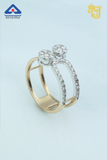 Geometric Twin Sparkle Ring