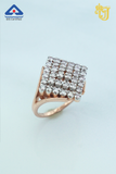 Geometric Diamond Shield Ring