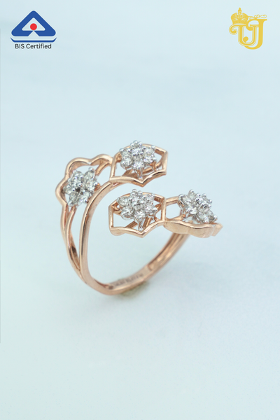 Rose Gold Blossoming Hexagon Ring