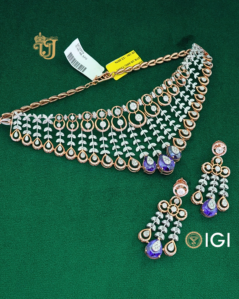 The Royal Lavender Bloom Necklace Set