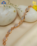 Ornate Petal Rose Gold Pave Bracelet