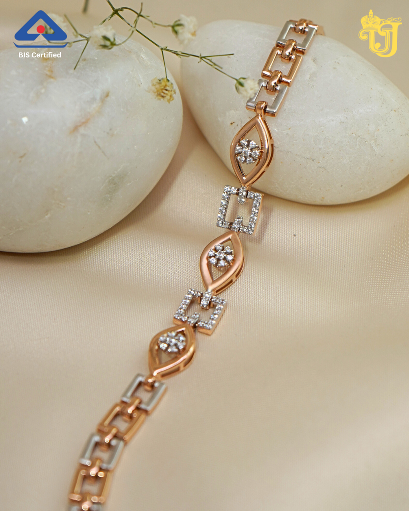 Geometric Grace Dual-Tone Link Bracelet