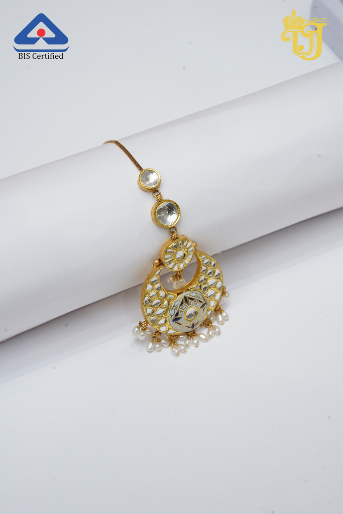 Pearl-Drop Crescent Maang Tikka