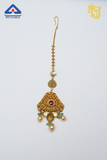 Royal Ruby Floral Maang Tikka