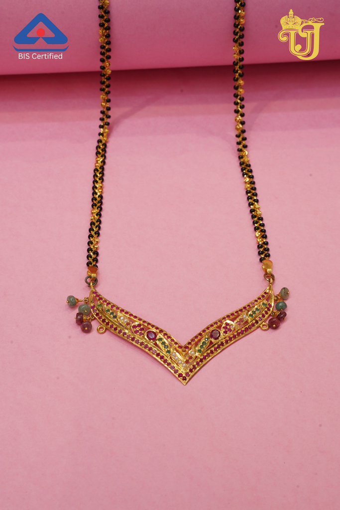 Royal V-Shaped Gemstone Mangalsutra