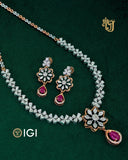 Ruby Floral Radiance Necklace Set