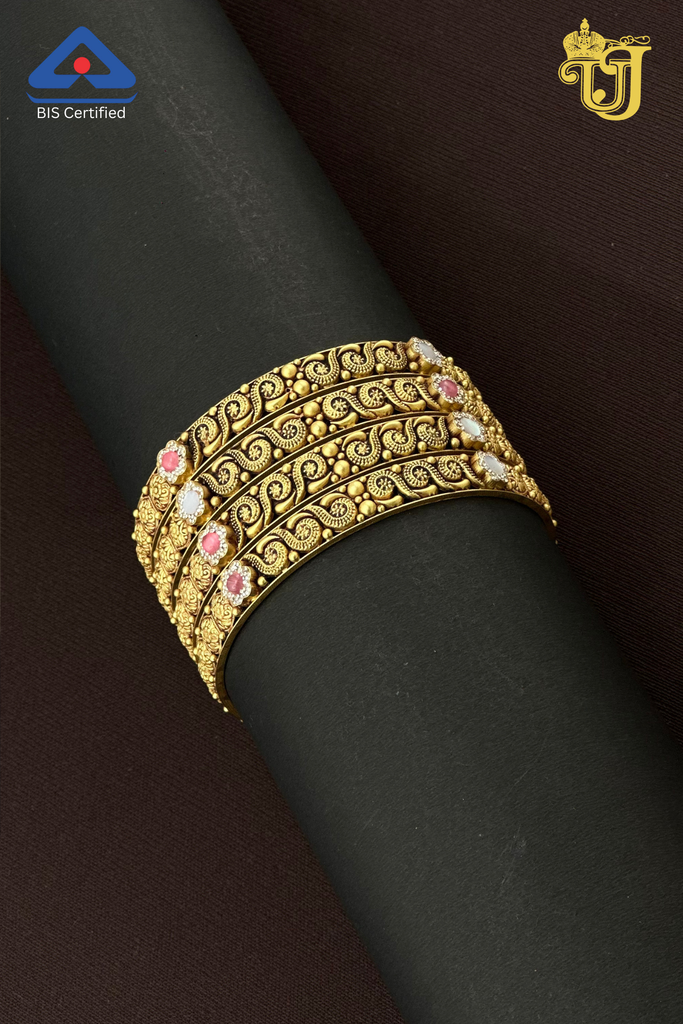 Heritage Floral Antique Bangle Set