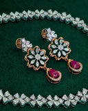 Ruby Floral Radiance Necklace Set