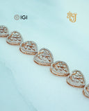 The Radiant Rose Heart Link Bracelet