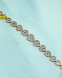 The Radiant Rose Heart Link Bracelet