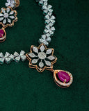 Ruby Floral Radiance Necklace Set