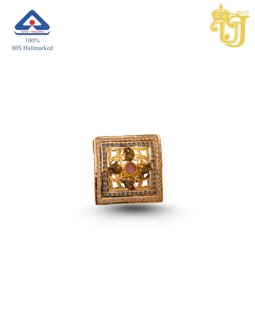 Golden Sunflower Ruby Ring