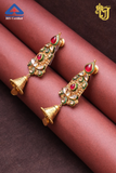 Geometric Blush Kundan Jhumki