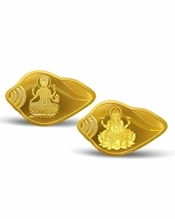 "Shubh-Labh" Lakshmi Ganesha Gold Pair