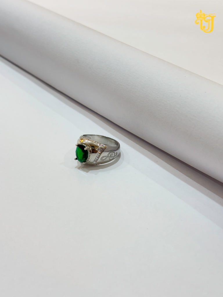 Imperial Green Stone Signet Ring