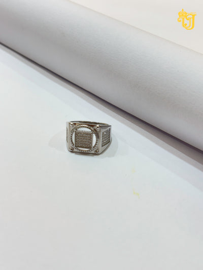 Silver Geometric Luminary Ring