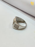 Silver Geometric Luminary Ring