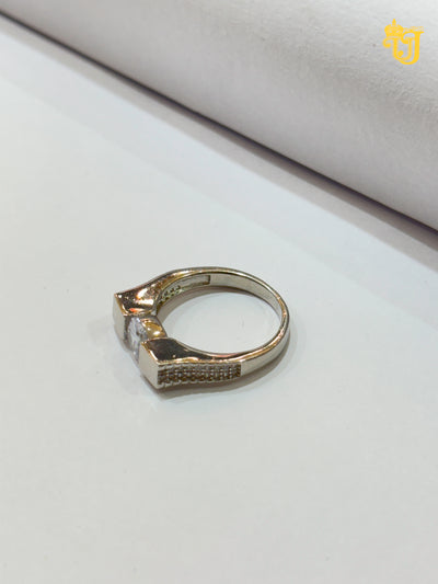 Luminous Block-Set Gents Ring