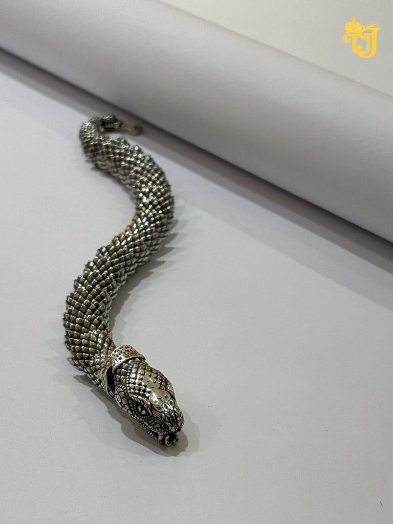 Midnight Cobra Silver Link Bracelet