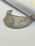 Silver Iced-Out Lace Chouker