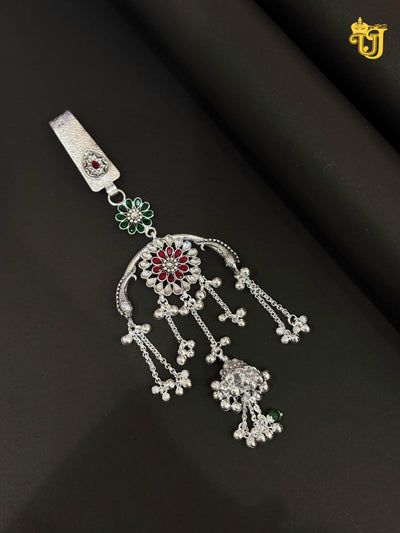 Royal Red Stone Floral Key Ring