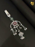 Royal Red Stone Floral Key Ring