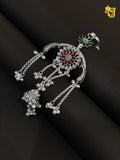Royal Red Stone Floral Key Ring
