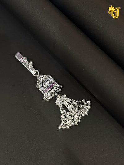 Antique Silver Temple-Motif Key Chain