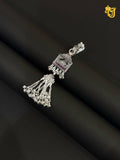 Antique Silver Temple-Motif Key Chain