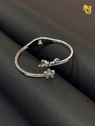 Silver Love Blossom Open Bracelet