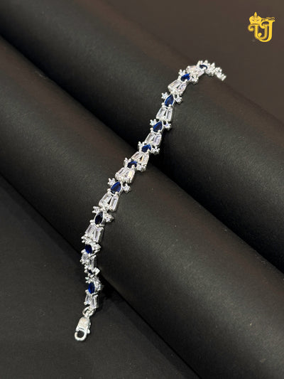Midnight Blossom Silver Link Bracelet