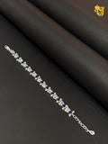 Midnight Blossom Silver Link Bracelet