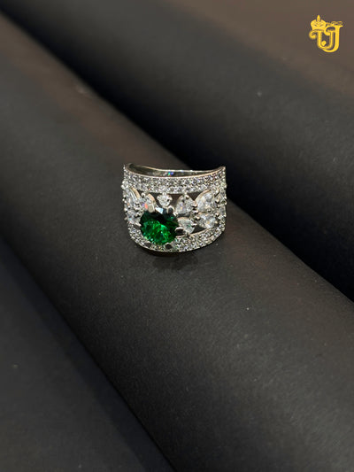 Luminous Verdant Petal Ring
