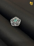 Silver Petal Mint Ring