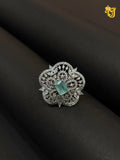 Silver Petal Mint Ring