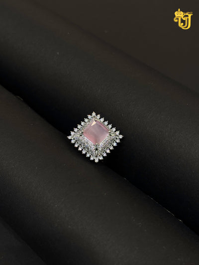 Pink Crystal Cocktail Ring