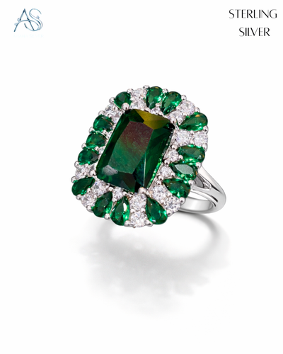 Royal Emerald & Marquise Bloom Ring