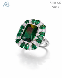 Royal Emerald & Marquise Bloom Ring