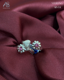 Heart & Ruby-Pink Sunburst Toe Rings