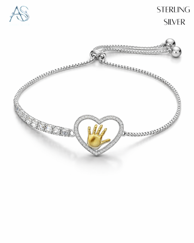 The Heart & Hand Charm Ladies Bracelet
